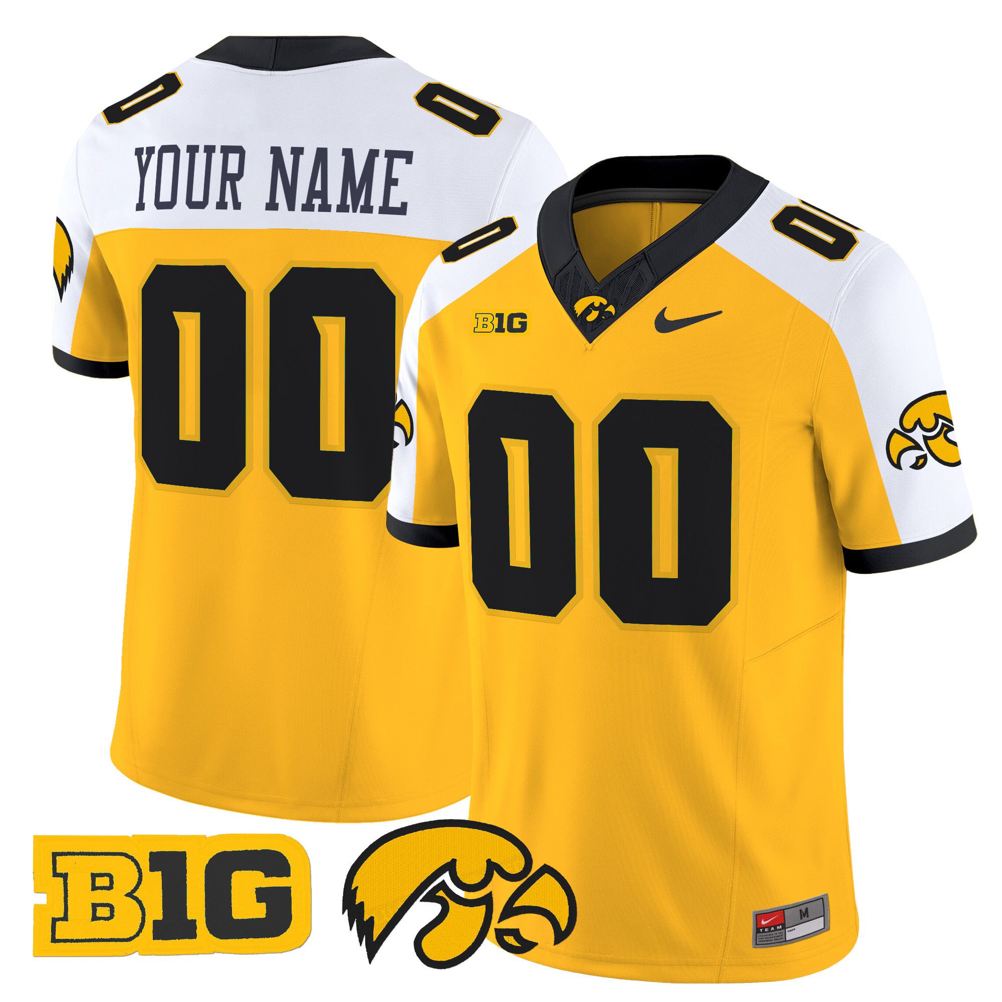 Men Iowa Hawkeyes Yellow Nike 2024 Vapor Limited Custom NCAA Jersey->more ncaa teams->NCAA Jersey